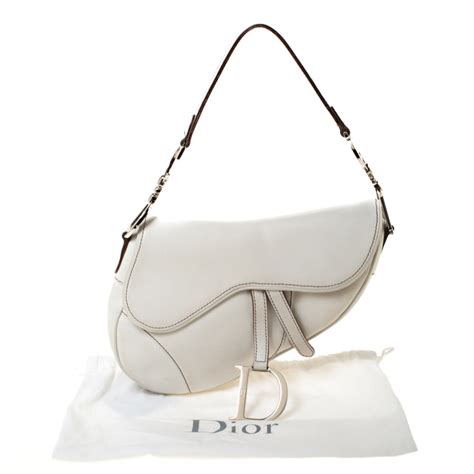 all white dior saddle bag|genuine Dior saddle bag.